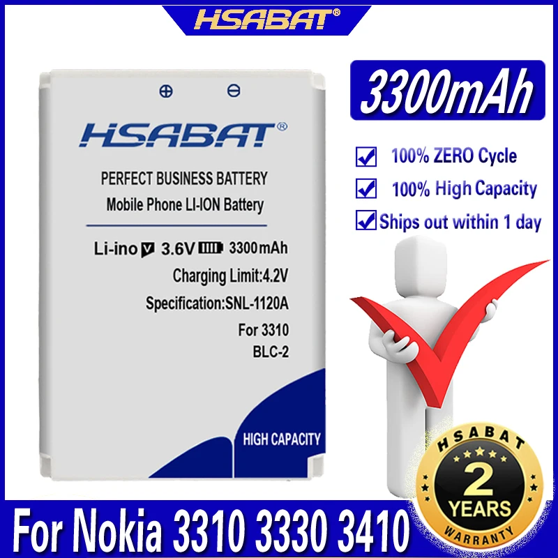 HSABAT 3300mAh BLC-2 Baterija za Nokia 3310 3330 3410 3510 5510 3530 3335 3686 3685 3589 3315 3350 3510 6650 6800 3550