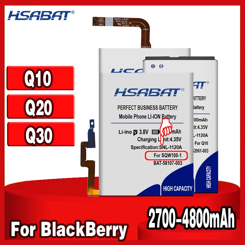 HSABAT Baterija za BlackBerry Potni list 4G Q30 SQW100-1 SQW100-3 Windermere/V20 Klasičnih SQC100-1 SQC100-3/Q10 Q10 LTE SQN100-1