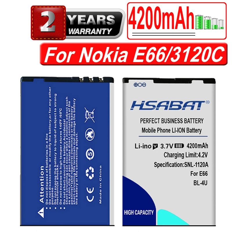 HSABAT Baterija za Nokia BL-4B BL-4D BL-4C boste baterijo BL-4CT BL-4U BL-5B BL-5BT BL-5C BL-5CT BL-5J BP-5M BP-6X BL-6Q BLC-2 BLD-3 BLB-2
