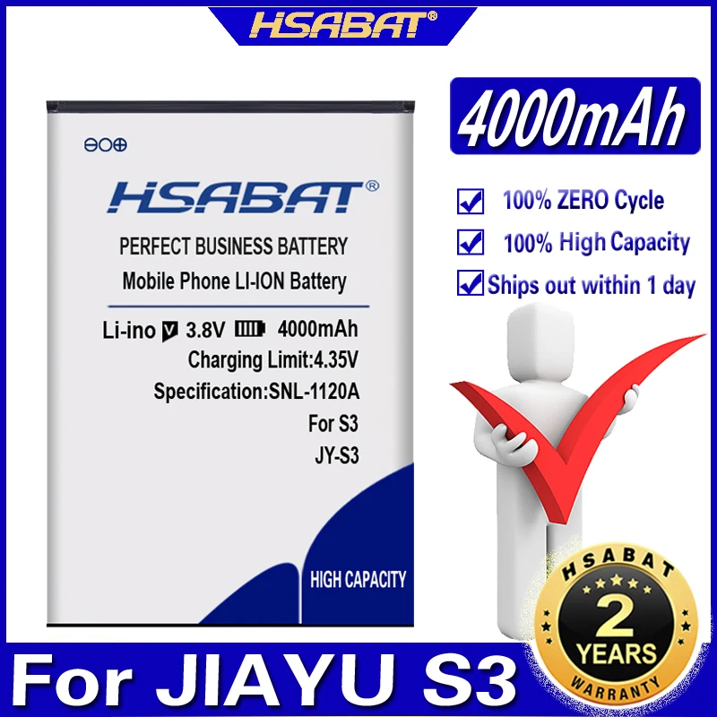 HSABAT Novih Visoko kapaciteto 4000 mah JY S3 JY-S3 JIAYU S3 baterija za JIAYU S3 JY-S3 Baterije