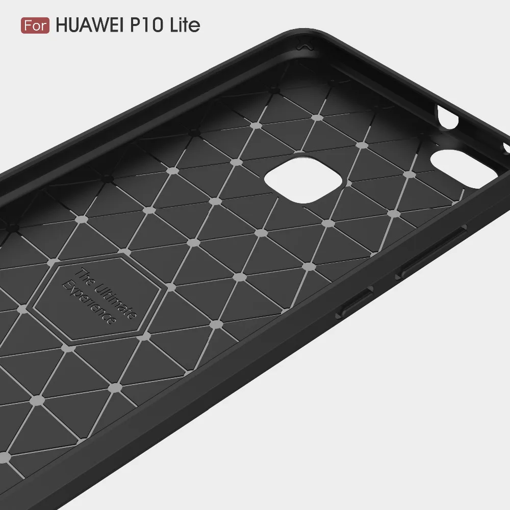 Huawei P10 Lite Primeru Etui Silicij Huawei P10 Primeru Zajema Fundas P10Lite Mehko Mobilni Telefon Ogljikovih Vlaken Brušena Coque Opremo