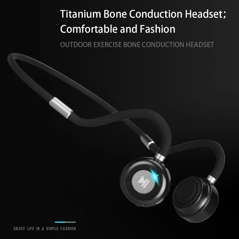 HUHD strokovno Prevajanje po kosteh Slušalke Slušalke Bluetooth 5.0 Titanium Open Uho Brezžični Športne Slušalke, Prostoročno, Slušalke