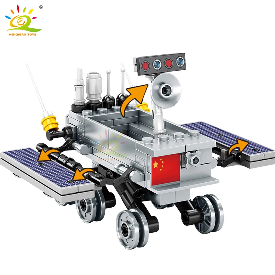 HUIQIBAO 702Pcs Vesoljske Postaje Lunar sonda model gradniki Mesto Shuttle Sat Astronavt Ustvarjalca Opeke Otroci Igrače