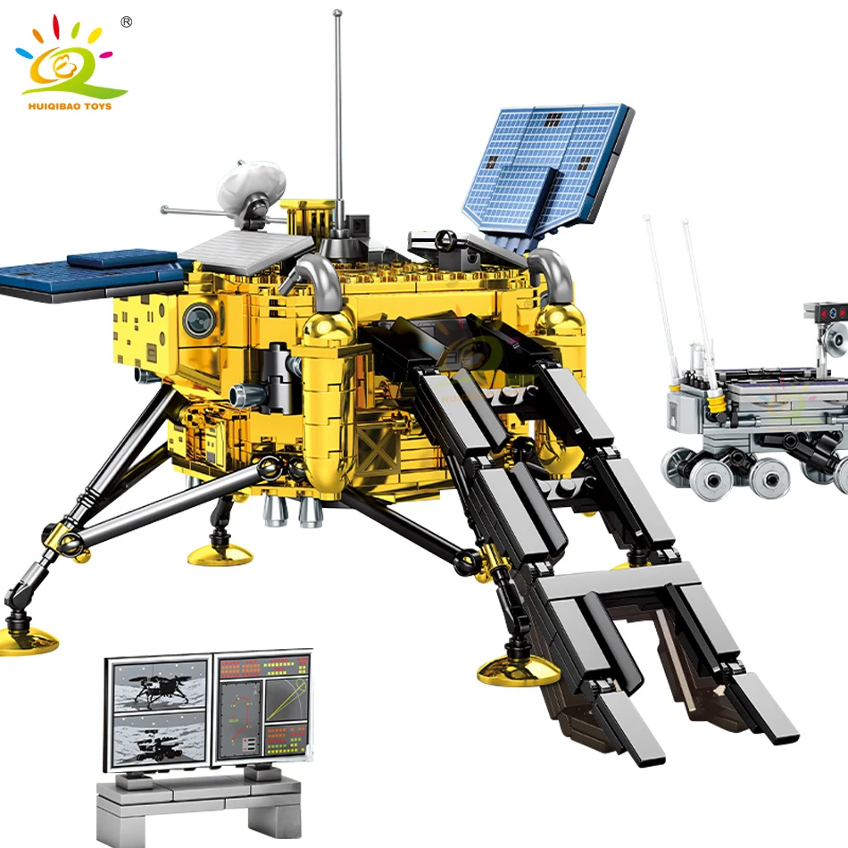 HUIQIBAO 702Pcs Vesoljske Postaje Lunar sonda model gradniki Mesto Shuttle Sat Astronavt Ustvarjalca Opeke Otroci Igrače