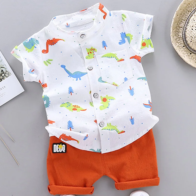 Humor Medved 2020 Novi Fant Poletni Kompleti Oblačil Modnih Priložnostne Srčkan Živali Majica+ Hlače 2PCS Določa Fantje Baby Otroci Otroci Oblačila