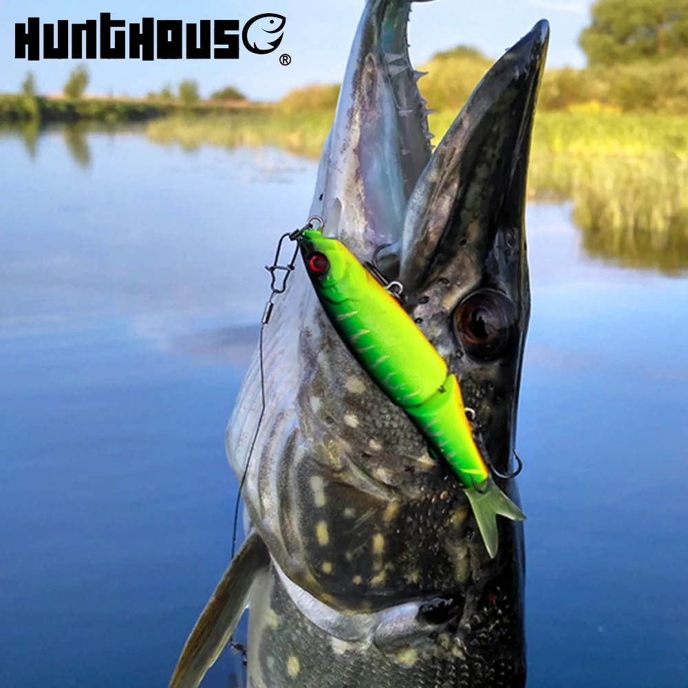 Hunthouse magalllon pisanec lure 9 cm 7.4 g spojen vabe, s potapljanje ščuka ribolov vaba mehka rep swimbait wobblers