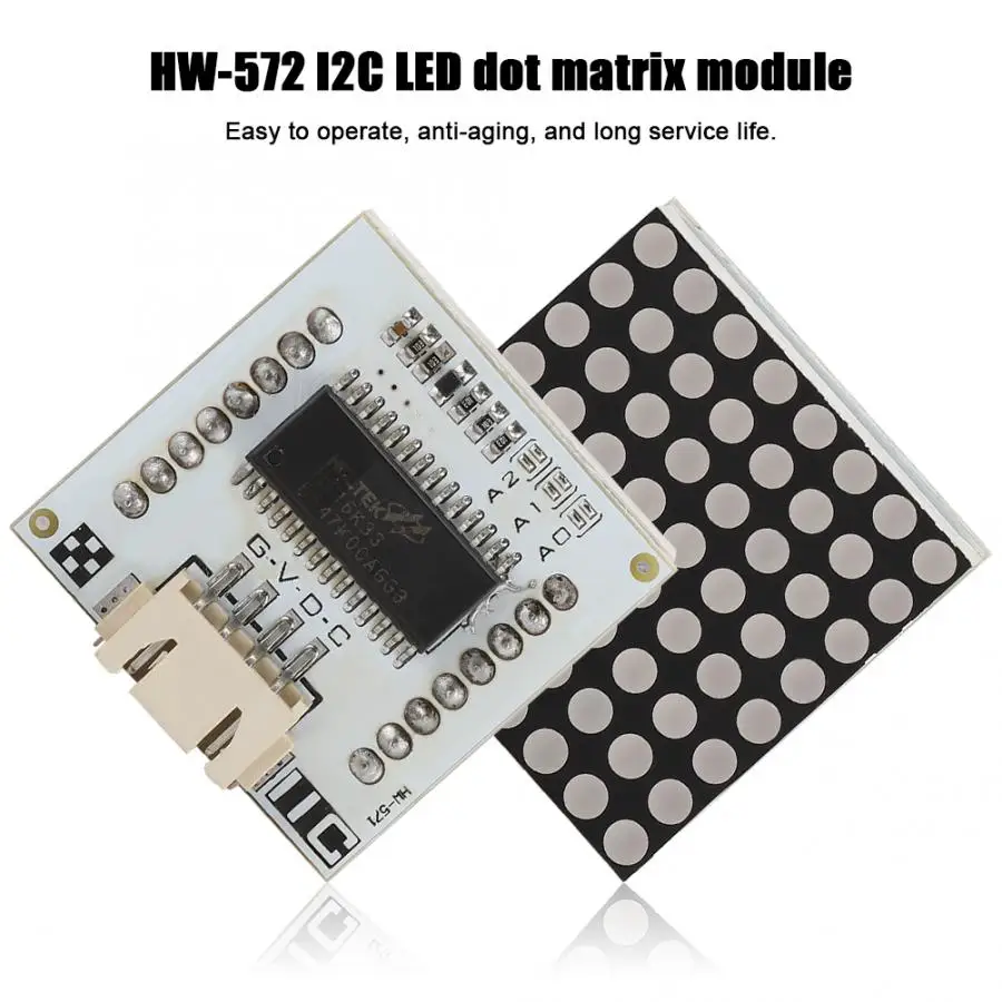 HW-572 I2C Dot Matrični Modul šahovnica z 8 × 8 Digitalni Signal XH2.54x4 Terminal LED Dot Matrični Modul strokovno nabor modulov