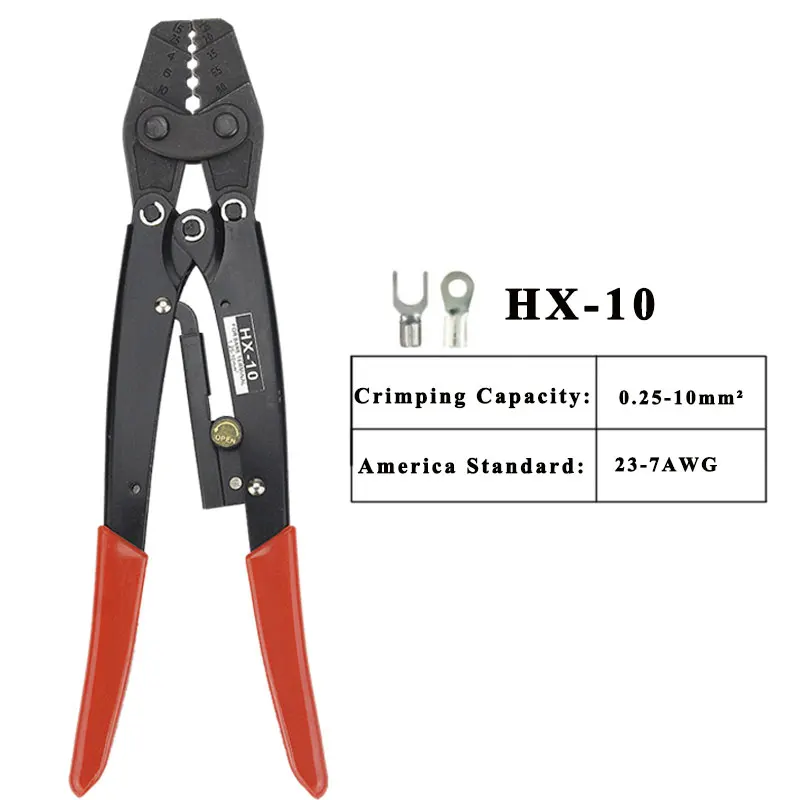 HX-10 robljenjem plier orodje za neizoliranih terminal (heksagonalna tip) Japonski slog zmogljivosti 1.5-10mm2 15-7AWG električna orodja