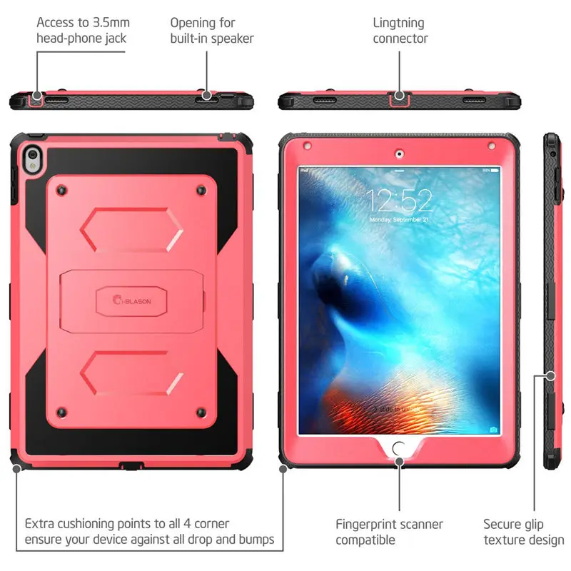 I-BLASON Za iPad Pro 9.7 Primeru (2016 Sprostitev) Armorbox Hibridni Celotno Telo Zaščitna Opora Primeru Z vgrajenim Screen Protector
