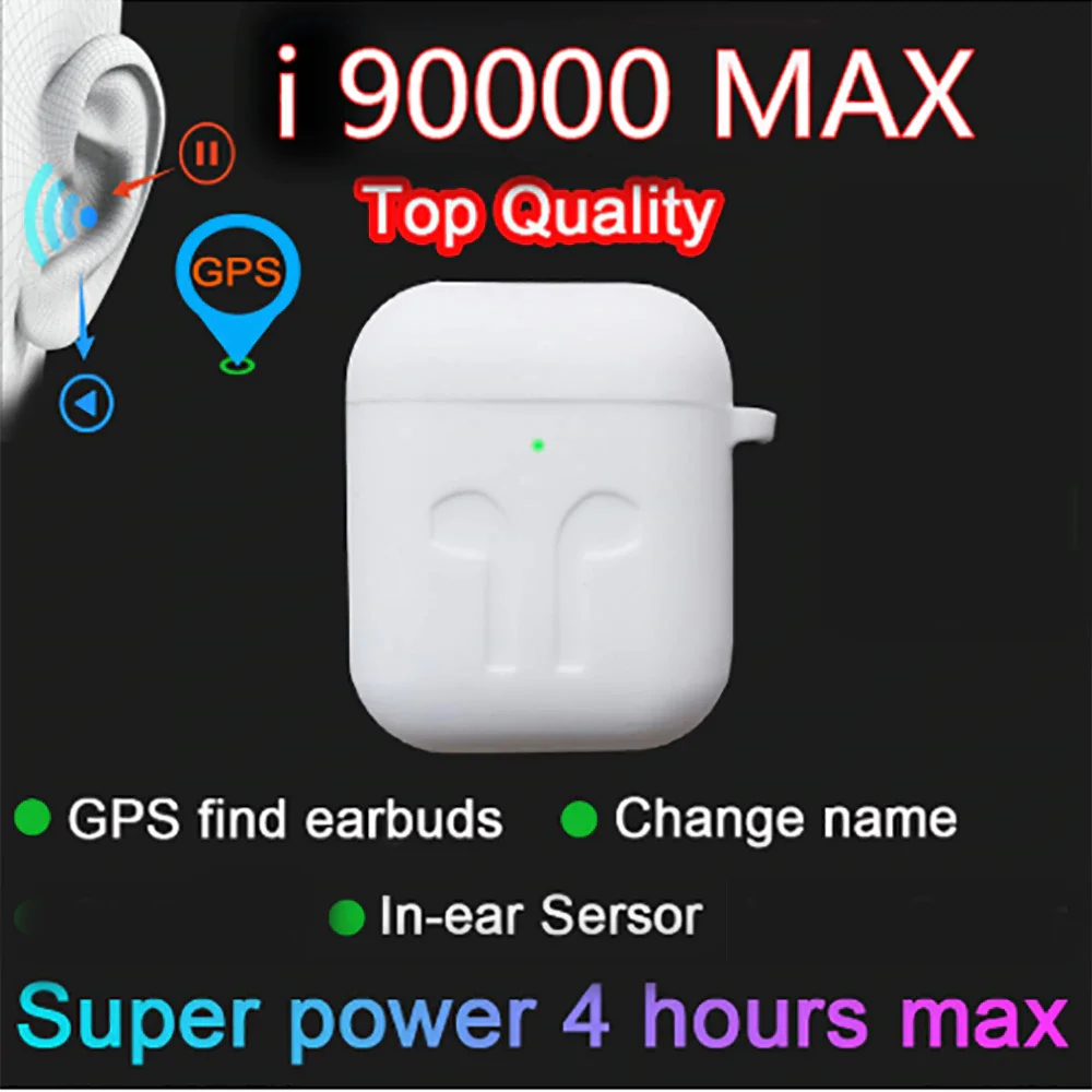 I90000 MAX TWS Super Bass Brezžični Čepkov Air2 Čepkov Preimenovati Bluetooth 5.0 Slušalke PK i90000 TWS i99999 Plus i99000 pro