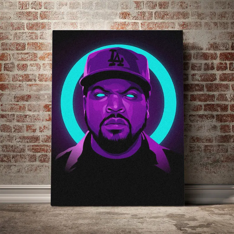 Ice Cube Neon Pop art Plakat Platno Wall Art Okras odtisov za življenje Otrok Otrok sobi Doma spalnica dekor slikarstvo