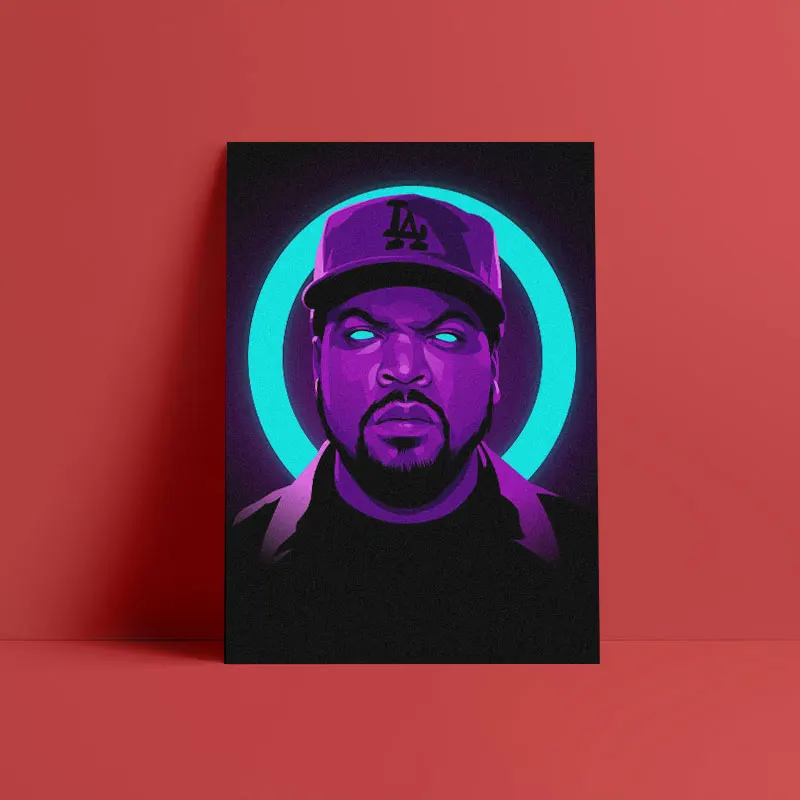 Ice Cube Neon Pop art Plakat Platno Wall Art Okras odtisov za življenje Otrok Otrok sobi Doma spalnica dekor slikarstvo