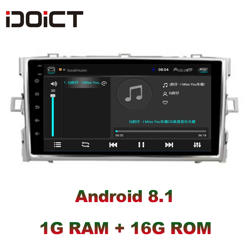 IDOICT Android 9.1 Avto DVD Predvajalnik, GPS Navigacija Multimedia Za Toyota Verso EZ Radio avtomobilski stereo sistem