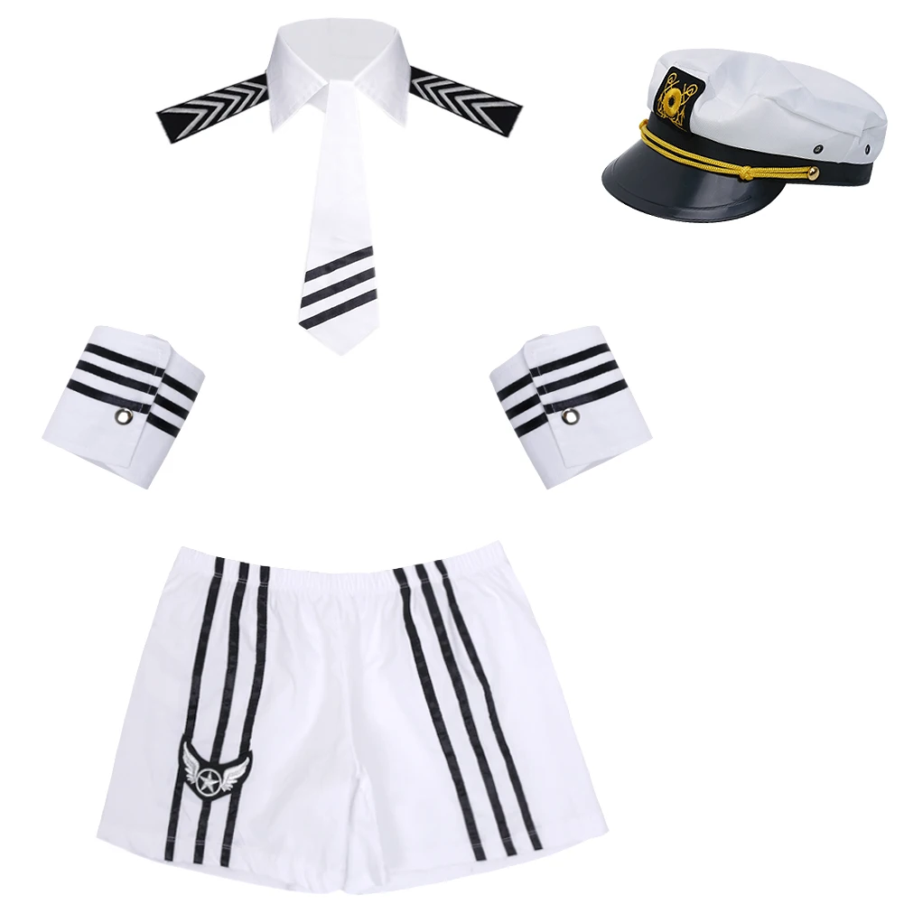 Iinim Moški Moški Mornar Mornarica Modno Obleko Gor Hlače s Skp Ovratnik, Kravato Lisice Cosplay Stranke Eksotičnih Seksi Kostumi Clubwear