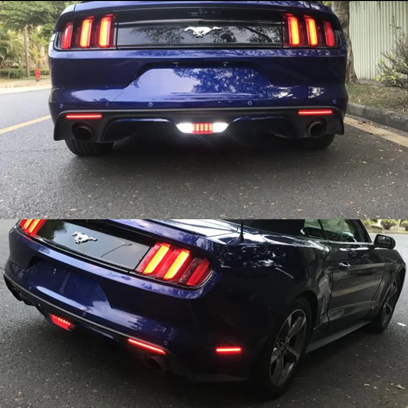 IJDM 3D Optično Odbijač LED Reflektor Sveti-2017 Ford Mustang Funkcijo kot Rep/Zavora ali Zadaj Meglo Vključite Opozorilne Luči