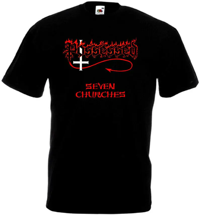 Imel Sedem Cerkva T-shirt black death metal vse Moške Poletne Kratkimi Rokavi T Shirt Design Vrhovi vrh tee