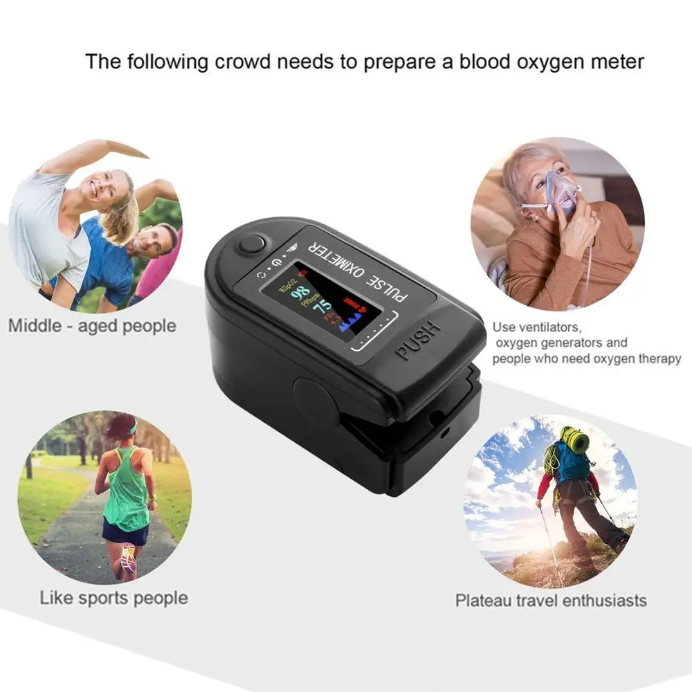 Impulz Oximeter Prst Oximeter Krvi Nasičenost Kisika Monitor Brez Baterije Prenosni Led Barvit Zaslon Srčnega Utripa