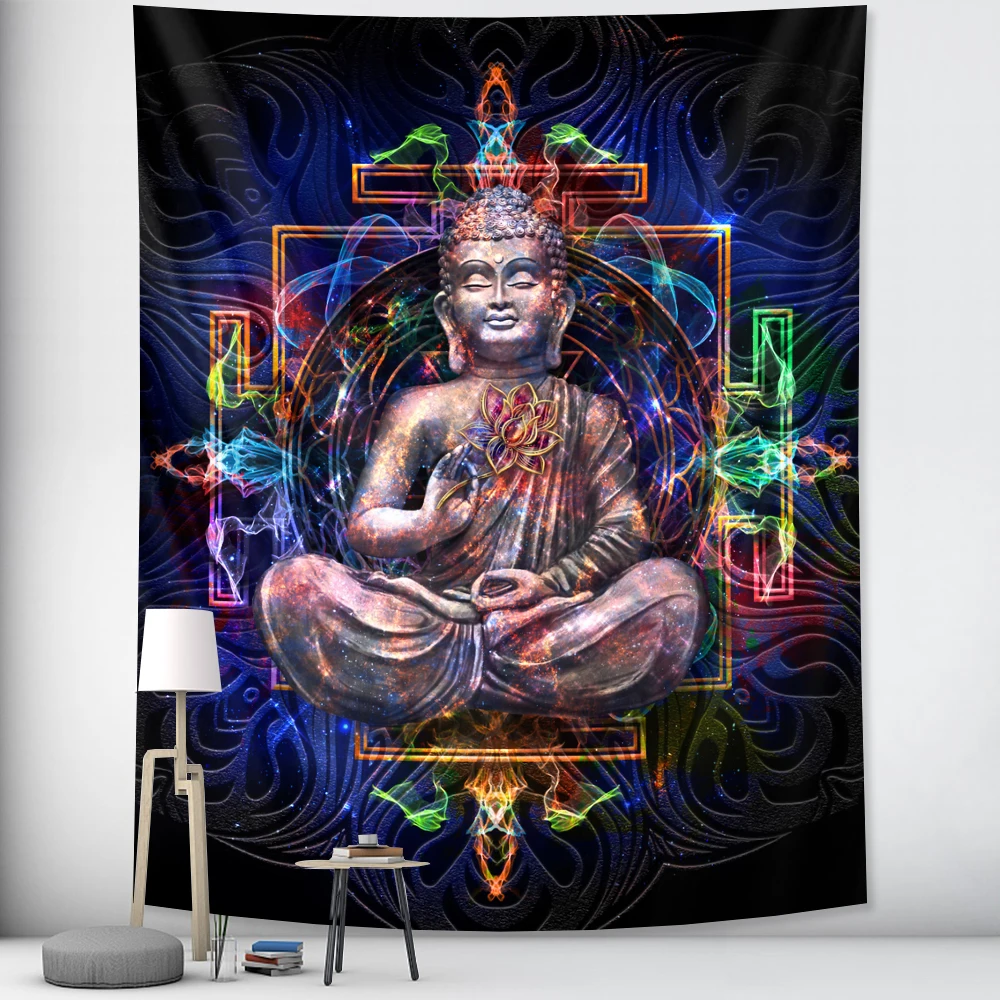 Indijski Buda je meditacija psihedelični scene doma dekorativne umetnosti tapiserija Hipi Bohemian dekorativni Mandala stanja kavč odejo