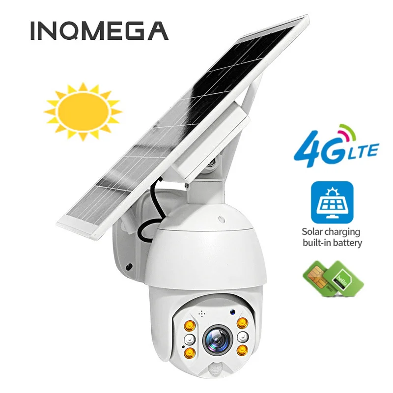 INQMEGA 4G Različica 1080P HD solarnimi Zunanji Nadzor Nepremočljiva CCTV Kamere Pametnega Doma dvosmerno Glasovno Vdorov Alarm