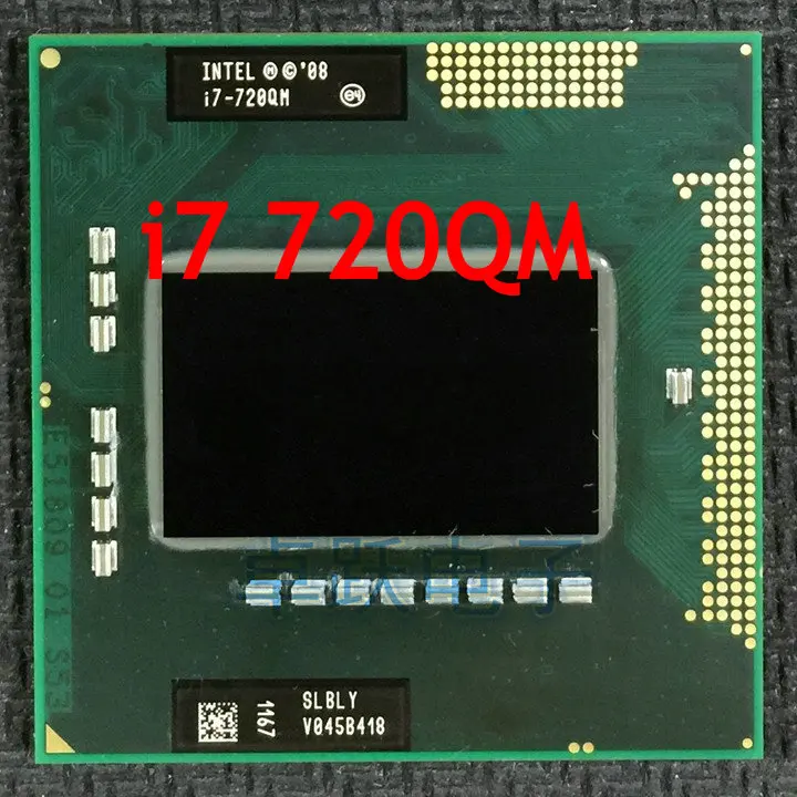 Intel CPU laptop i7-720QM 6M Cache 1.6 GHz 2,8 GHz i7 720QM SLBLY PGA988 45W Prenosni računalnik Združljiv PM55 HM57 HM55 QM57