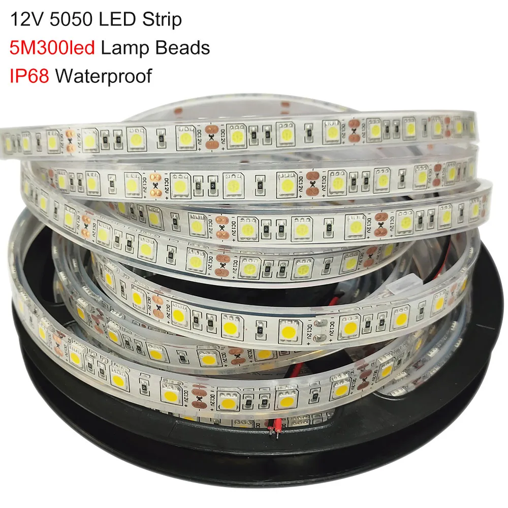 IP68 Vodotesen V Cev DC12V 5050 SMD RGB RGBW WW LED Trak Svetlobe prilagodljiv Trak Svetlobe 60Leds/m Led Trak Doma Dekor led Lučka