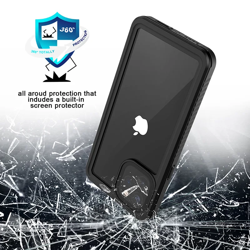 IP68 Zaprti Vodotesno Ohišje Za Apple iPhone 12 6.1 Primeru 360 Defender Podvodno Ohišje za iPhone 12 Pro Max 12 Mini Potapljanje Primeru