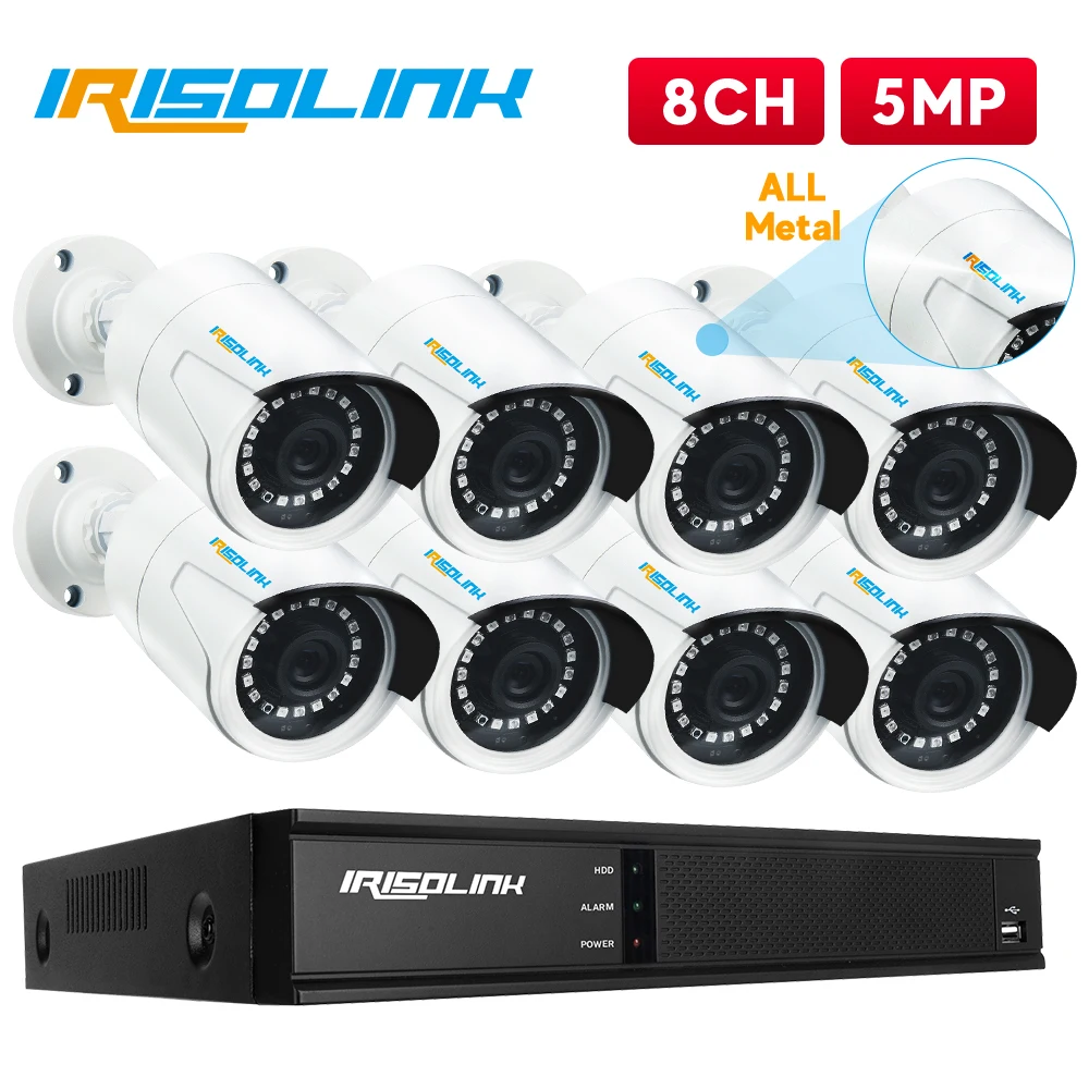 Irisolink HD 5MP H. 265 Video nadzorni Sistem 8CH DVR Kompleti 4PCS/8PCS Varnostne Kamere IP67 Nightvision CCTV Sistema za zaščito,