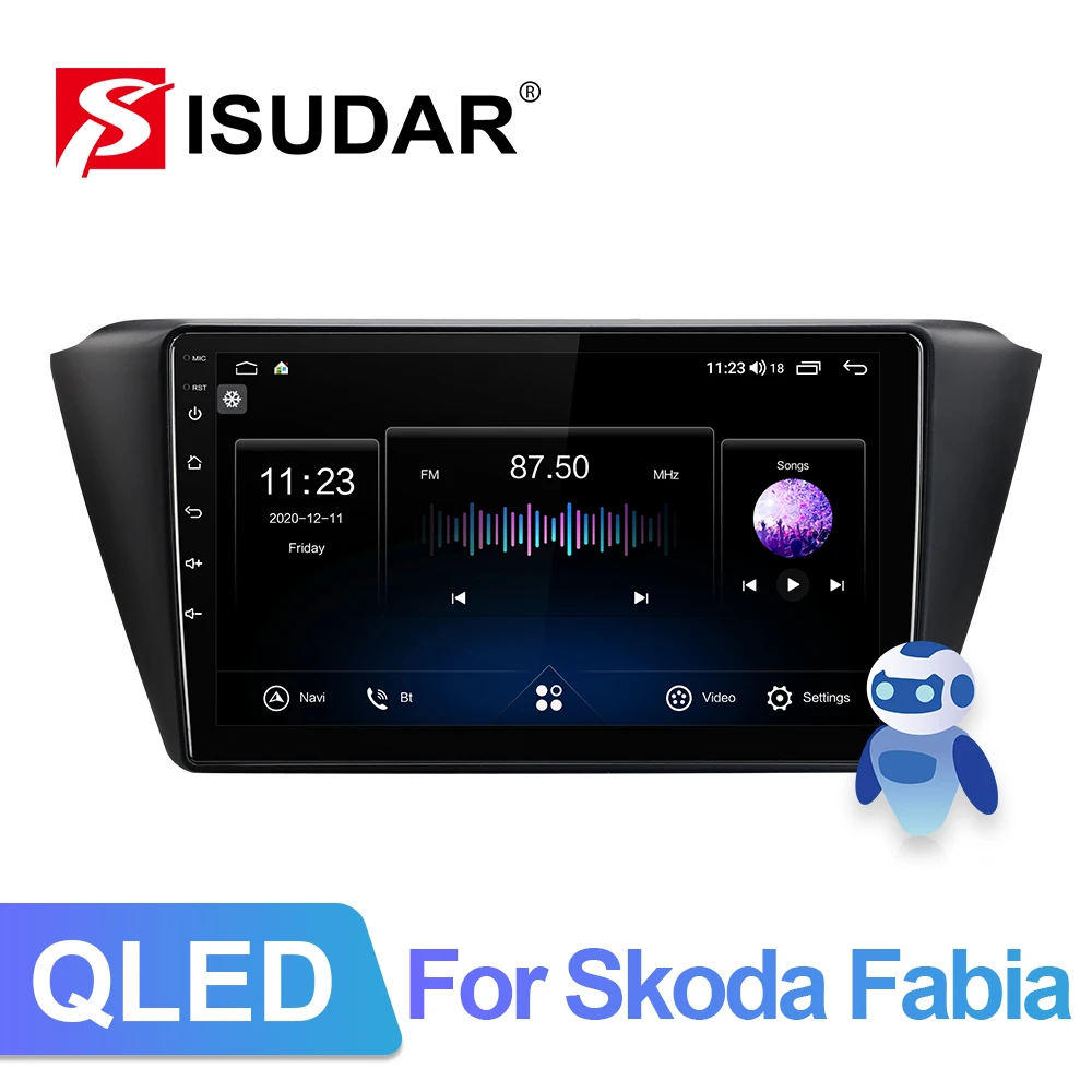 Isudar V72 4G Android 10 Avto Večpredstavnostna Avto Radio Skoda Fabia-2019 Okta Core RAM 6GB ROM 128GB 1080P Kamera, FM Ne 2DIN