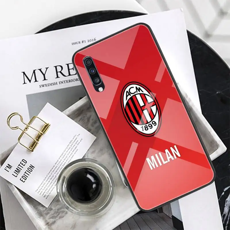 Italijanska ekipa AC Milan Telefon Primeru Kaljeno Steklo Za XiaoMi 8SE 6 8lite MIX2S Opomba 3 Redmi Opomba 7 5 4 Redmi 6A 5Plus 4X