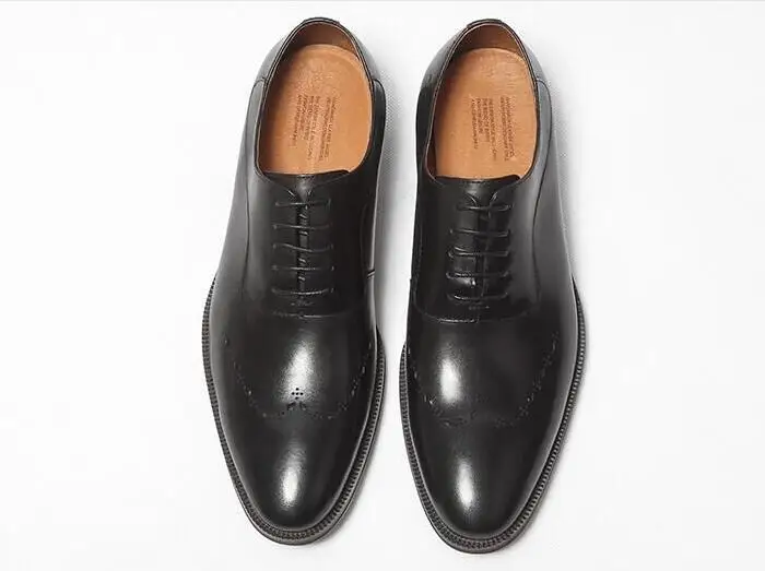Italijanski Ročno Goodyear Vklesan čevlji za moške Formalno Derby čevlji Čipke Udobno Pravega Usnja, obleka, čevlji za moške