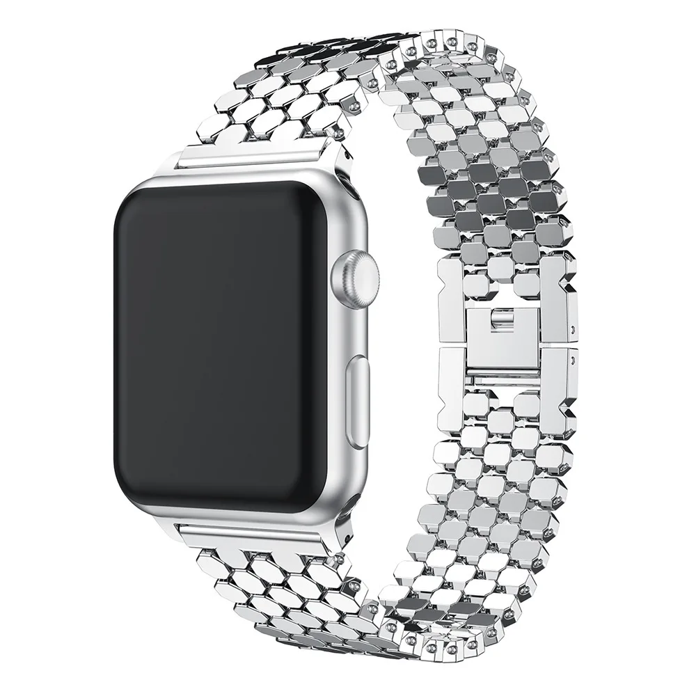 Iz nerjavečega jekla, trak za Apple watch band 38 mm 42mm iwatch 4 band 44 mm 40 mm Sijaj Kovine Pasu Povezavo zapestnica Apple ura 5 4 3 2