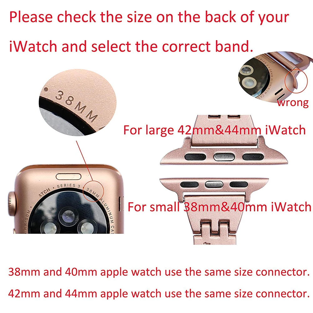 Iz nerjavečega Jekla Trakovi za Apple Watch Band 38 mm 40 mm Ženske iWatch Serije 5/4/3/2/1 42mm 44 mm Kovinski Manšeta Bling Luksuzni Trakov