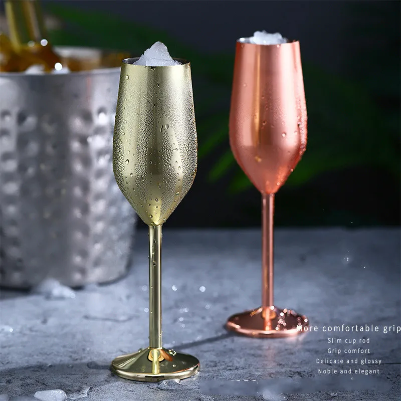 Iz Nerjavečega Jekla, Šampanjec Pokal Kozarec Vina Cocktail Kozarec Ustvarjalne Kovinski Kozarec Vina Bar, Restavracija Ognjeni Rose Gold