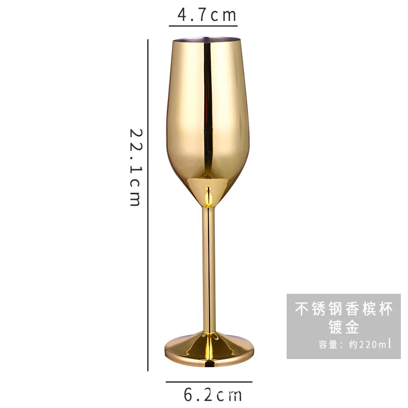 Iz Nerjavečega Jekla, Šampanjec Pokal Kozarec Vina Cocktail Kozarec Ustvarjalne Kovinski Kozarec Vina Bar, Restavracija Ognjeni Rose Gold