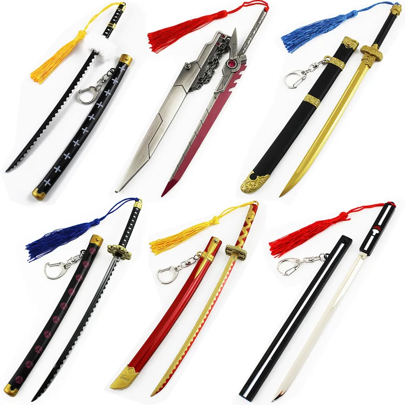 Izvrstno Orožje Keychain Enem Kosu, Naruto, LOL, Prvinski 23 CM Orožje Model Vrečko Ključ Obesek Doma Dekoracijo Darilo