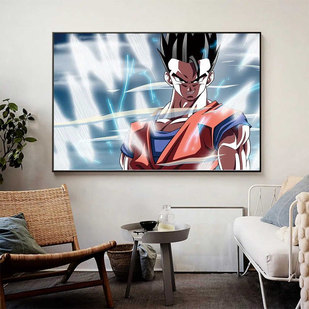 Japonski Anime Goku Poster Tiskanje Olje, Platno, Stensko Slikarstvo Anime Wall Art Dom Dekoracija Za Otroke, Soba, Spalnica Brez Okvirja