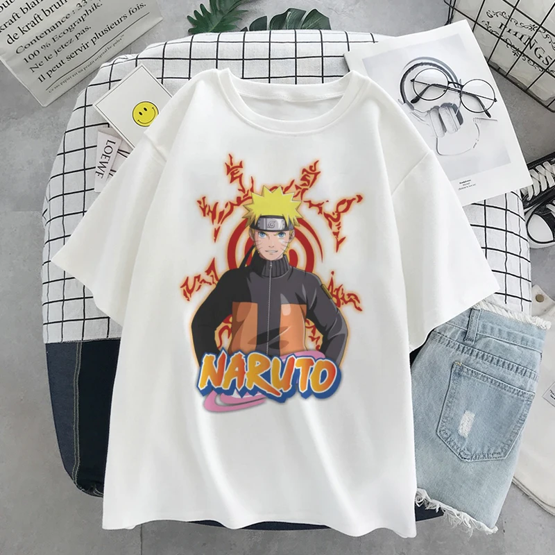 Japonski Anime TShirt Sasuke Kakashi Naruto Moda Smešno Risanka Ženske T-shirt Priložnostne Kul Ulične Tshirt Hip Hop y2k vrhovi