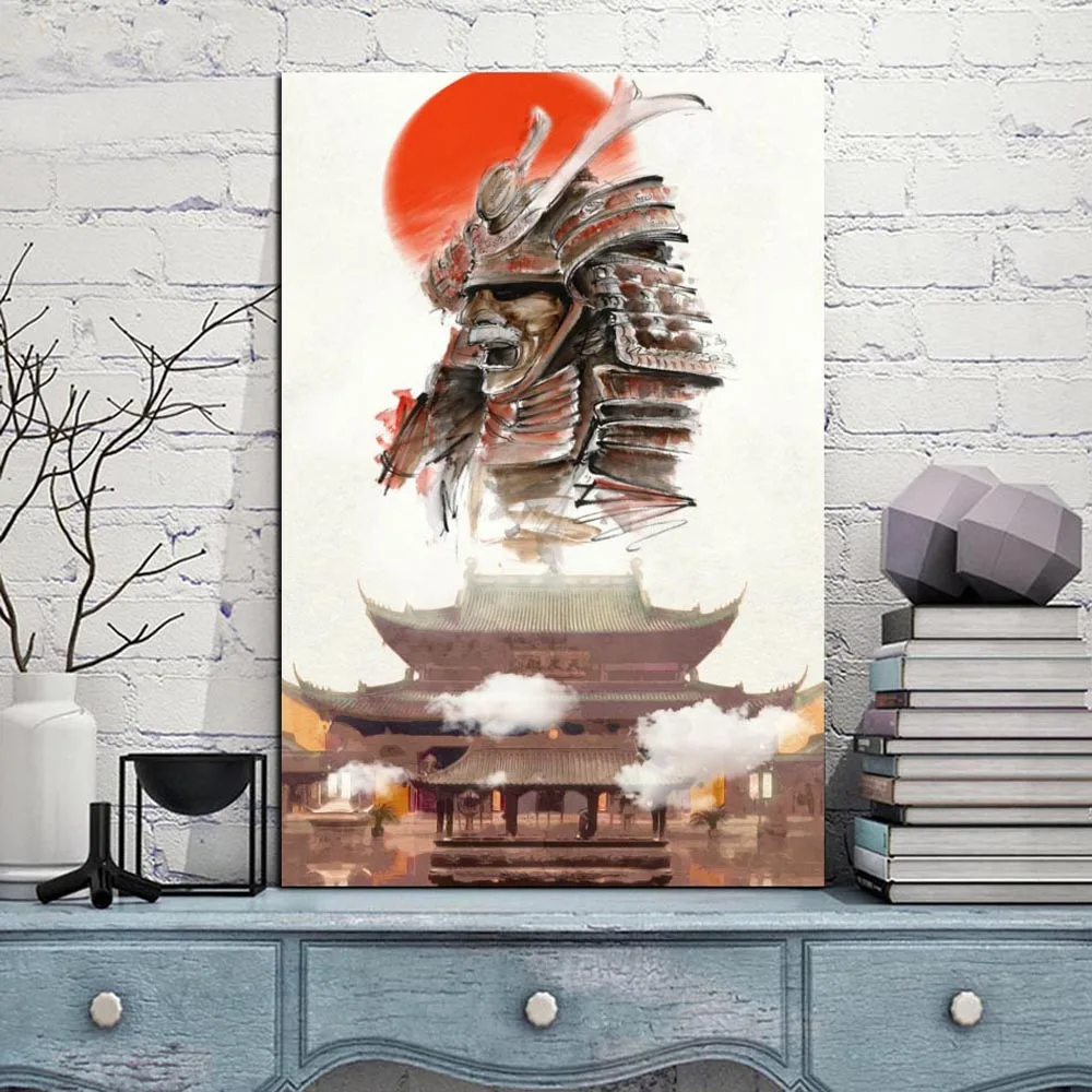Japonski Arhitekturi Samurai Platno, Slikarstva, fotografije in Plakate Stenski Dekor Stenske Slike Okvirji Wall Art Platno Doma Dekoracijo