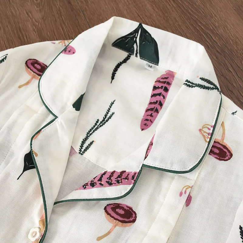 Japonski Kimono Tradicijo Čistega Bombaža Gaza Pižamo Določa ženska Oblačila Tiskanje Yukata Pomlad Domov Storitev Dolgo sleeved Obleko