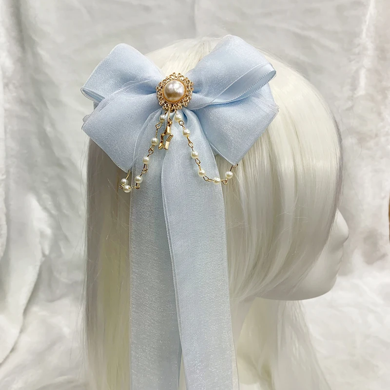 Japonski nove svetlo modre Lolita headdress Lo Niang Mehko, Sladko Dekle Kawaii Lolita Pribor za Lase Cos Loli Princesa