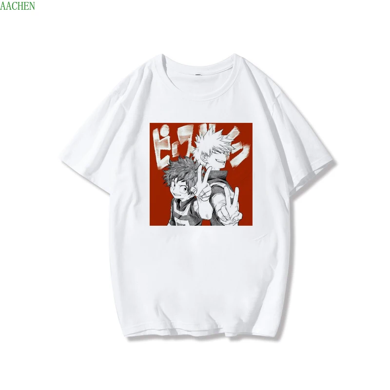 Japonski Srčkan Zabavno Moj Junak Akademija Tiskanje Priložnostne Harajuku Moda Krog Vratu T-shirt Kratek Rokav Poletje Novo Kawaii Žensk Clo