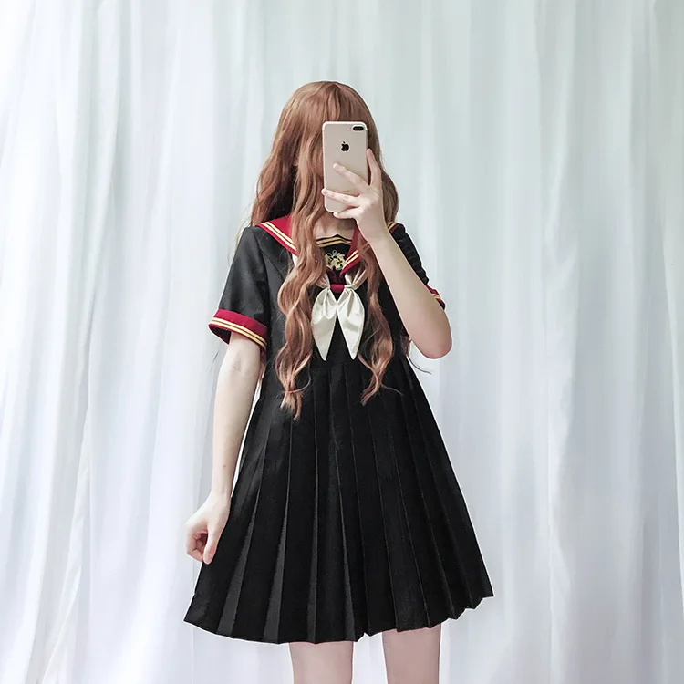 Japonski šoli slog sweet lolita obleko študent jk enotno vezenje mornarice ovratnik viktorijanski obleko kawaii dekle gothic lolita op.