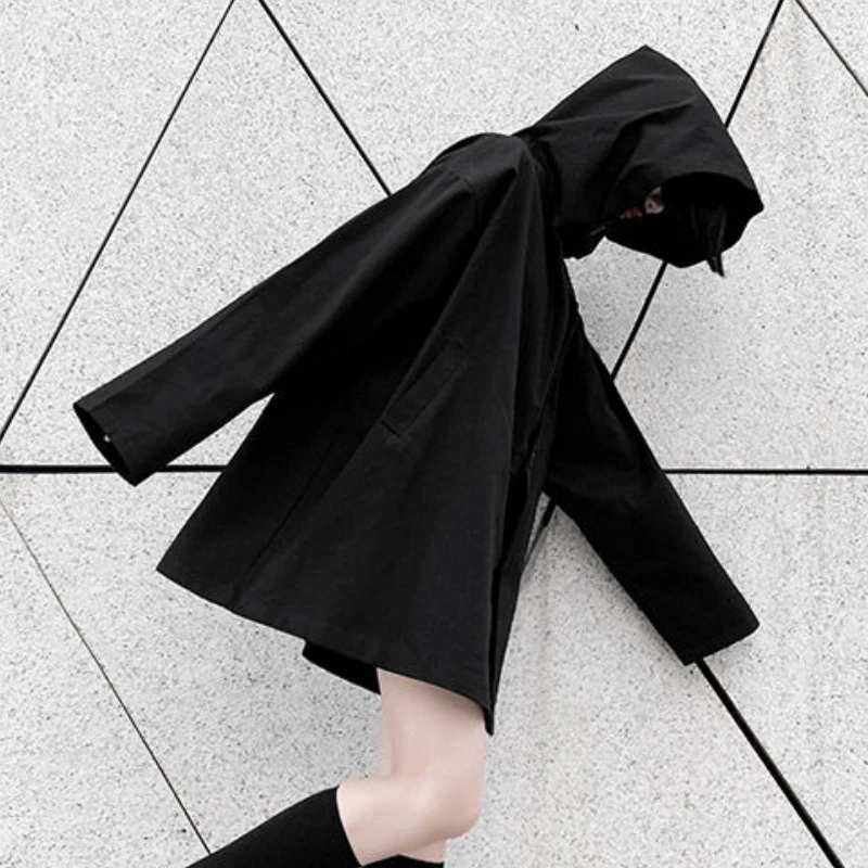 Jarek Ženske Solid Black Korejski Ulica Slog Hoodies Dolg Rokav Trendy Svoboden Ženska Vrhnja Oblačila Par Harajuku Pomlad Moda
