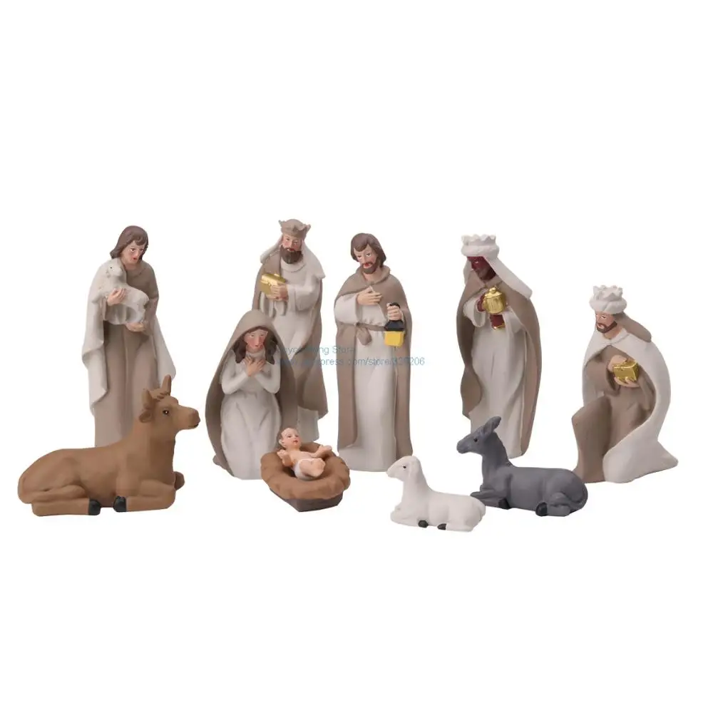 Jaslice Figurice Nastavite Rojstvo Jezusa Kristusa Številke Chrismas Zgodba Kip Niz 10pcs