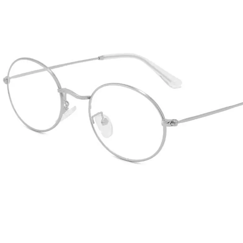 Jasno Objektiv Majhne Ovalne žensk očala okvir Moških Kovinski Računalnik Očala Letnik Luksuzne blagovne Znamke Krogu Modre Svetlobe Očala
