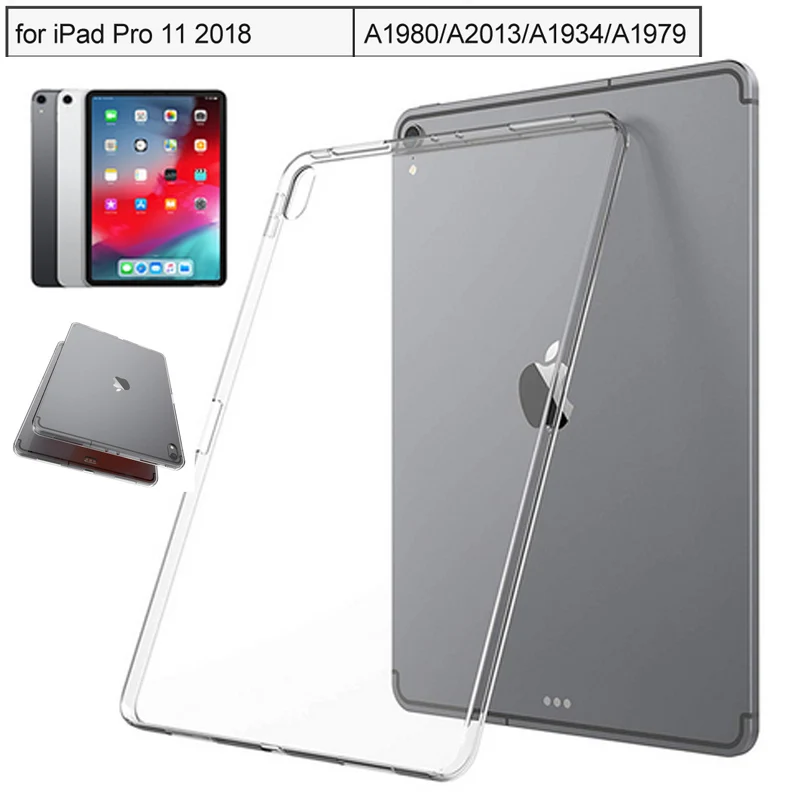 Jasno, Pregledno Silikon TPU Ohišje Za iPad Pro 11 Inch 2018 Kritje Primera Mehko Slim Nazaj Odbijača Tablet Cover Za iPad Pro 11 inch