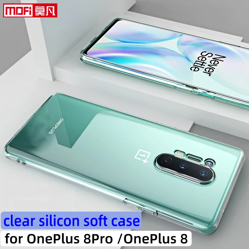 Jasno primeru za oneplus 8pro primeru OnePlue 8 pokrov prozoren ultra tanko mehko nazaj tpu silikon slim MOFi oneplus 8 pro coque primeru