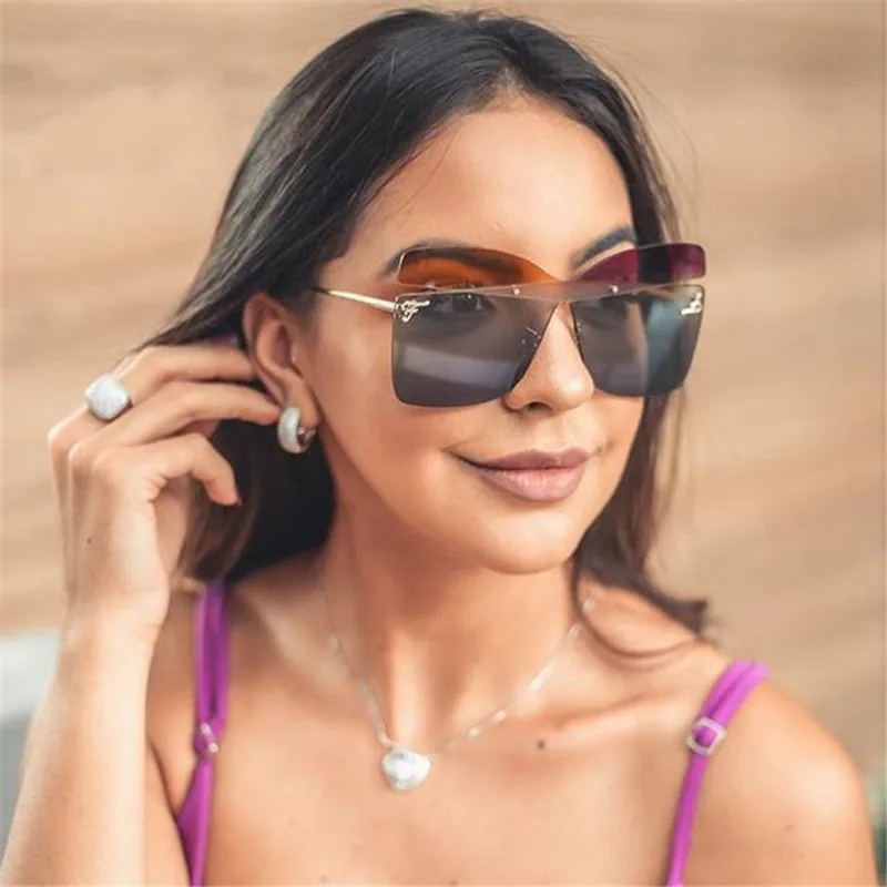 JASPEER Novo 2020 sončna Očala Ženske Moški Letnik Rimless Očala Očala Roza Objektiv Luksuzne blagovne Znamke Trendi sončna Očala Za Ženske