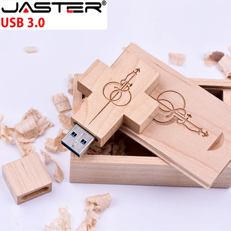 JASTER Najbolje prodajanih USB3.0 lesen Križ USB + box USB ključek USB memory stick pendrive 8GB 16GB 32GB Prečka Bliskovni pogon gi