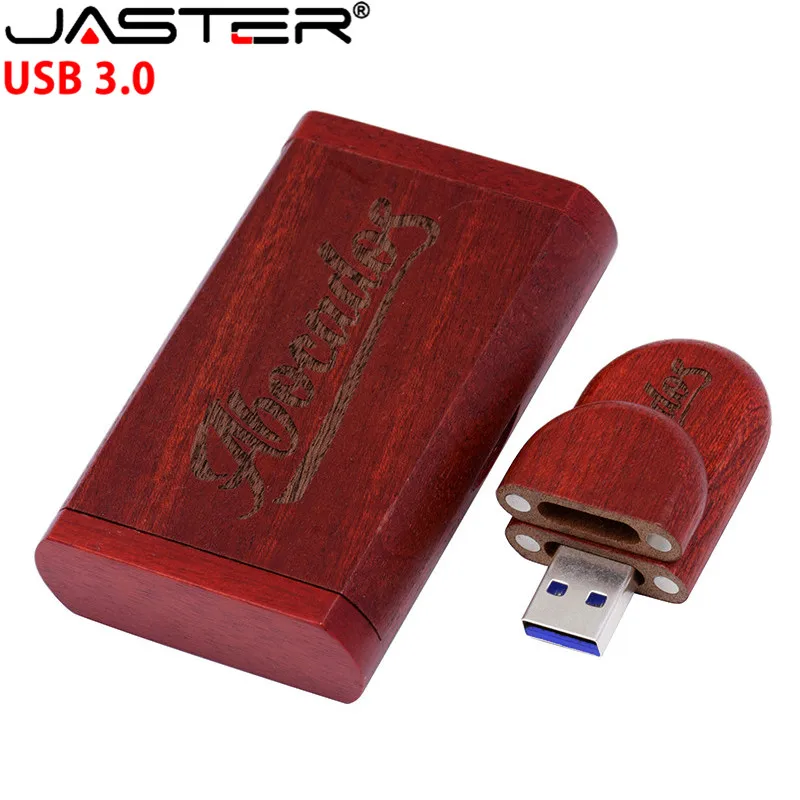JASTER USB 3.0 lesene U disk po Meri LOGO po meri usb + Box pen drive 4GB 8GB 16GB 32GB 64GB usb flash drive, pomnilniško kartico memory stick